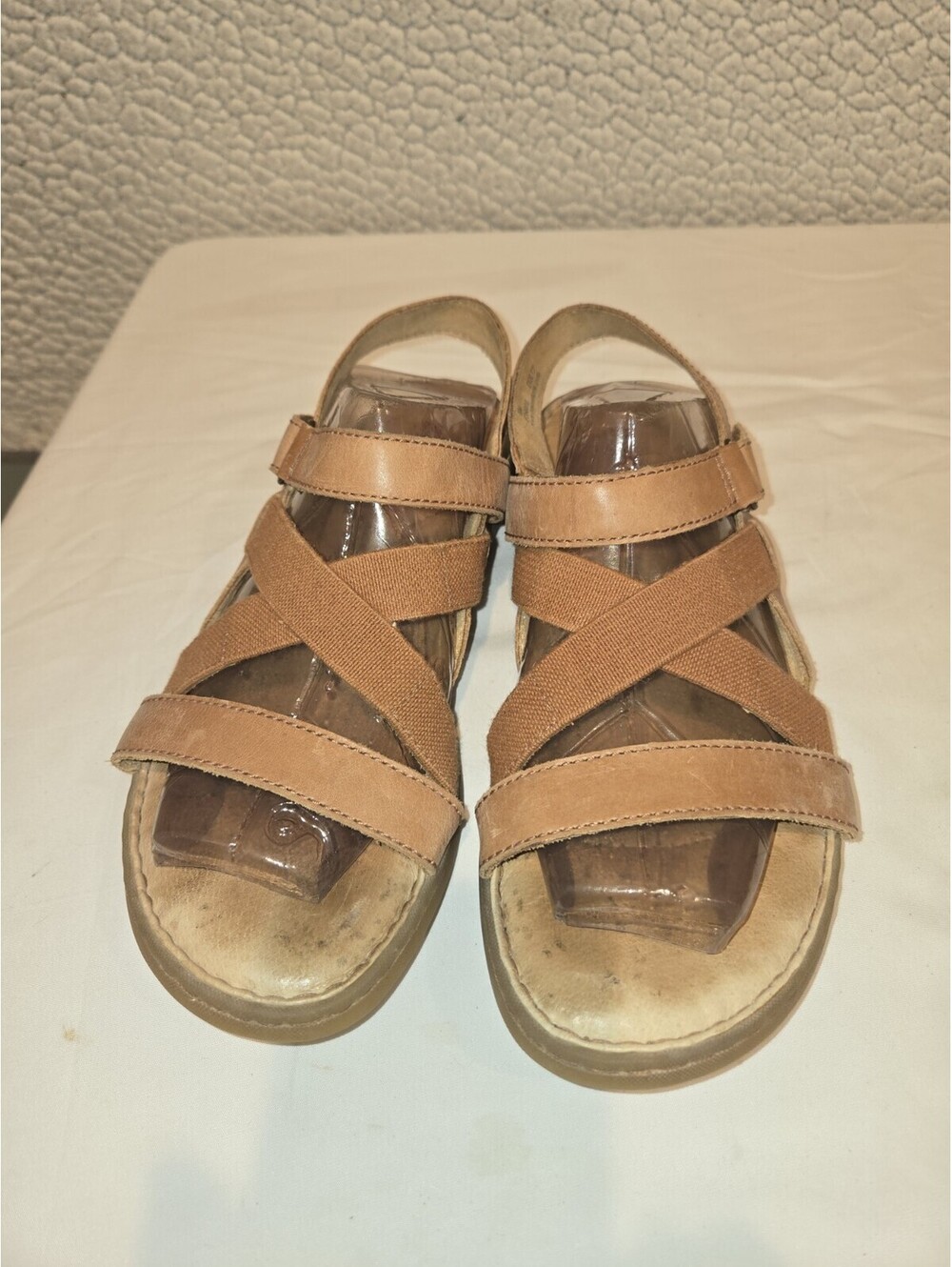 Born Manta Sandals Feature Brown Leather Straps And Elastic Gore Details For...